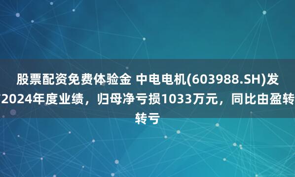 股票配资免费体验金 中电电机(603988.SH)发布2024年度业绩，归母净亏损1033万元，同比由盈转亏