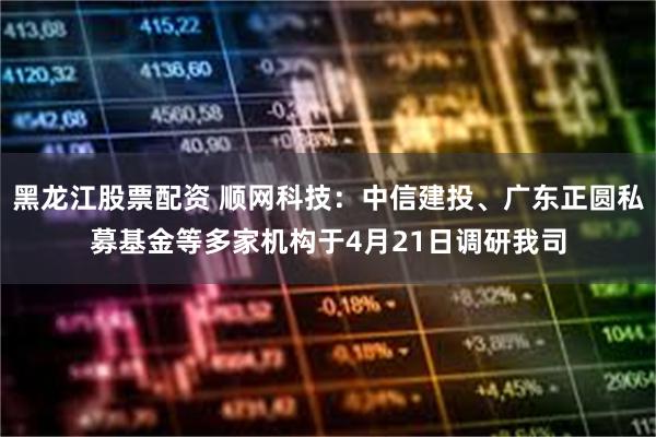 黑龙江股票配资 顺网科技：中信建投、广东正圆私募基金等多家机构于4月21日调研我司