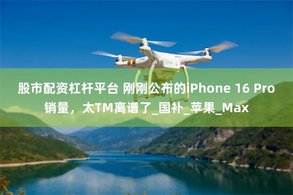 股市配资杠杆平台 刚刚公布的iPhone 16 Pro销量，太TM离谱了_国补_苹果_Max