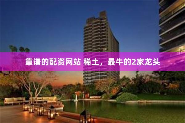 靠谱的配资网站 稀土，最牛的2家龙头