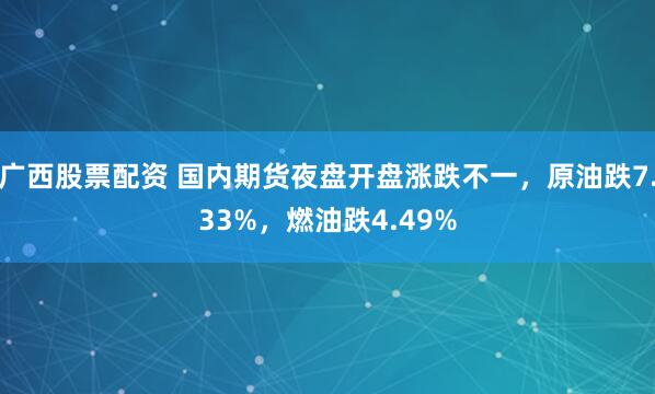 广西股票配资 国内期货夜盘开盘涨跌不一，原油跌7.33%，燃油跌4.49%