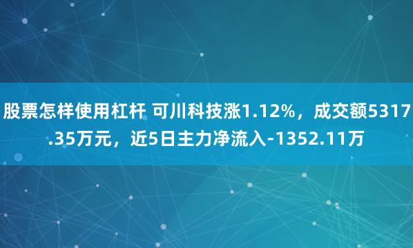 股票怎样使用杠杆 可川科技涨1.12%，成交额5317.35万元，近5日主力净流入-1352.11万
