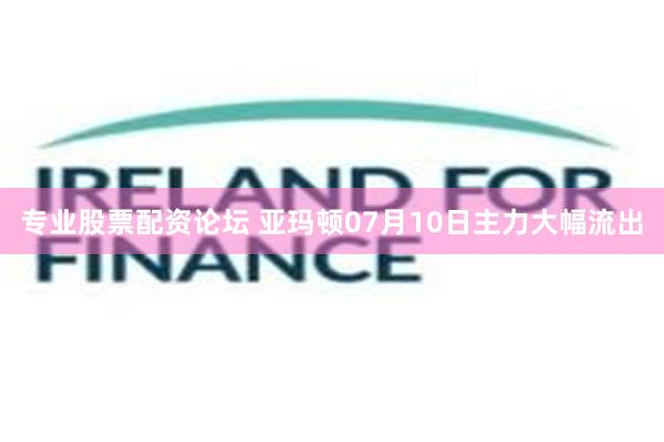 专业股票配资论坛 亚玛顿07月10日主力大幅流出
