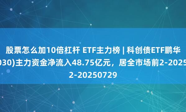 股票怎么加10倍杠杆 ETF主力榜 | 科创债ETF鹏华(551030)主力资金净流入48.75亿元，居全市场前2-20250729