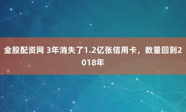 金股配资网 3年消失了1.2亿张信用卡,数量回到2018年
