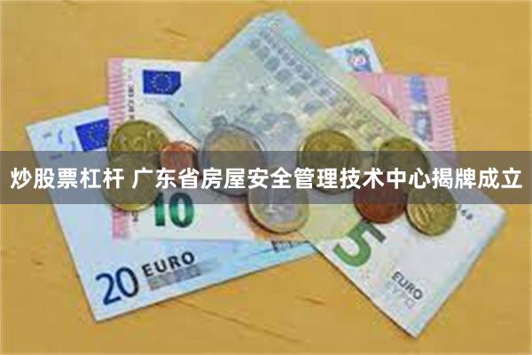 炒股票杠杆 广东省房屋安全管理技术中心揭牌成立