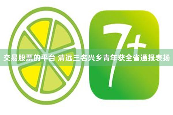 交易股票的平台 清远三名兴乡青年获全省通报表扬