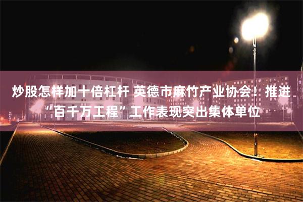 炒股怎样加十倍杠杆 英德市麻竹产业协会！推进“百千万工程”工作表现突出集体单位