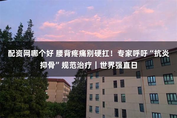 配资网哪个好 腰背疼痛别硬扛！专家呼吁“抗炎抑骨”规范治疗｜世界强直日