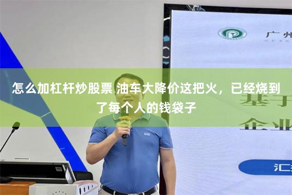 怎么加杠杆炒股票 油车大降价这把火,已经烧到了每个人的钱袋子