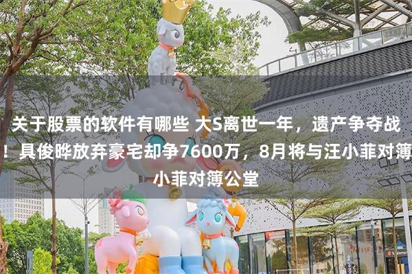 关于股票的软件有哪些 大S离世一年，遗产争夺战升温！具俊晔放弃豪宅却争7600万，8月将与汪小菲对簿公堂