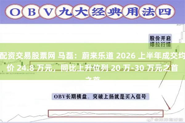 配资交易股票网 马磊：蔚来乐道 2026 上半年成交均价 24.8 万元，同比上升位列 20 万-30 万元之首