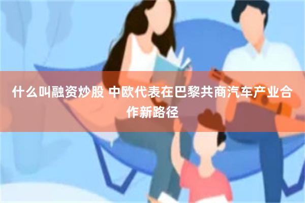 什么叫融资炒股 中欧代表在巴黎共商汽车产业合作新路径